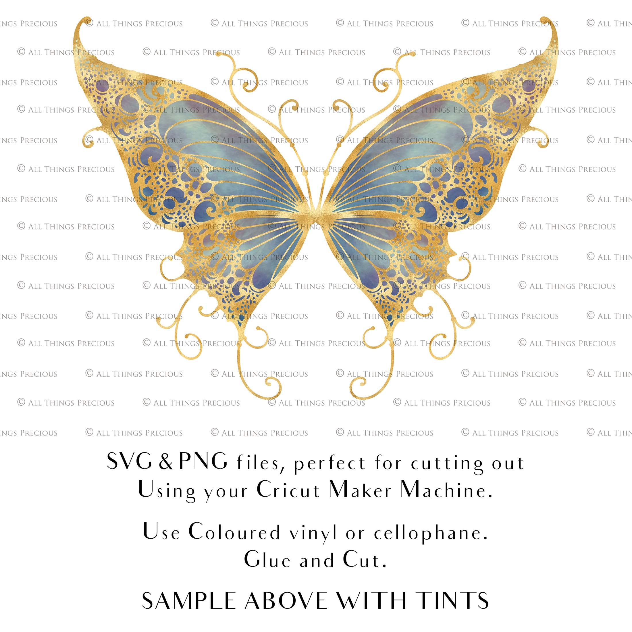 SVG & PNG Fairy/Angel Wing files for Cricut, Silhouette Cameo and other Cutting Machines. Create wearable fairy wings, all sizes. Perfect for Halloween Costumes, Fantasy, Cosplay, Photography. Prints, Wedding, Engagement, Baby Shower invitations, Sublimation Printing, Clip Art and more. Cut and assemble. ATP Textures.